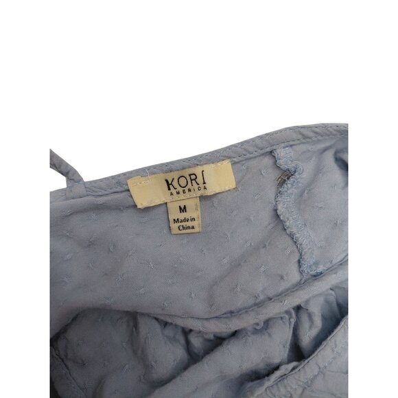 Kori America Light Blue Ruffled Sleeveless Tiered Dress M - Picture 5 of 9